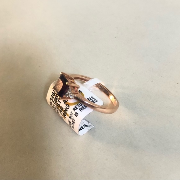 Rose Gold Engagement Ring Amethyst and Diamond .75 carot Ring Size 7 - Picture 5 of 9